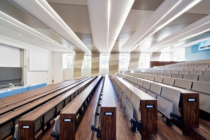 An empty lecture hall.
