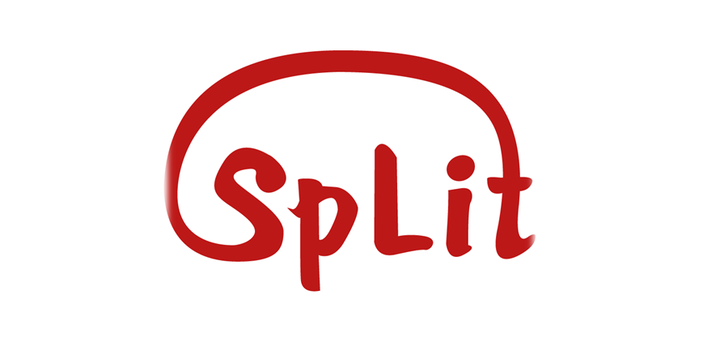 Logo of the Departmental Representatives for Linguistics and Literature (SpLit), red lettering on a white background.