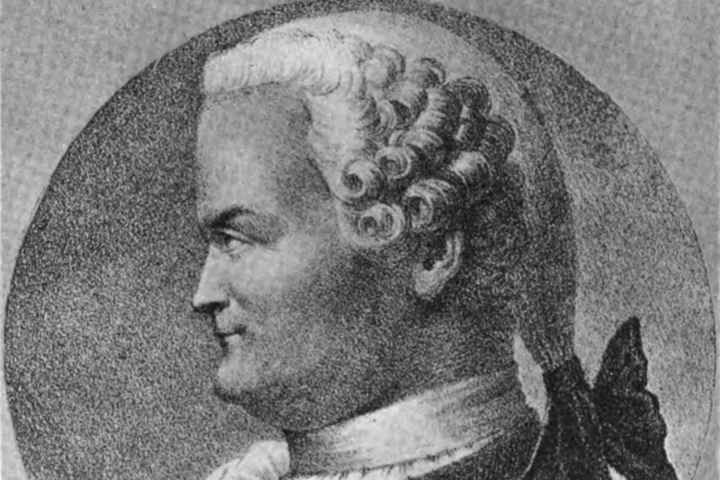 Lithographie mit Kopf von der Seite von Johann Heinrich Lambert, erstellt von Godefroy Engelmann 1829